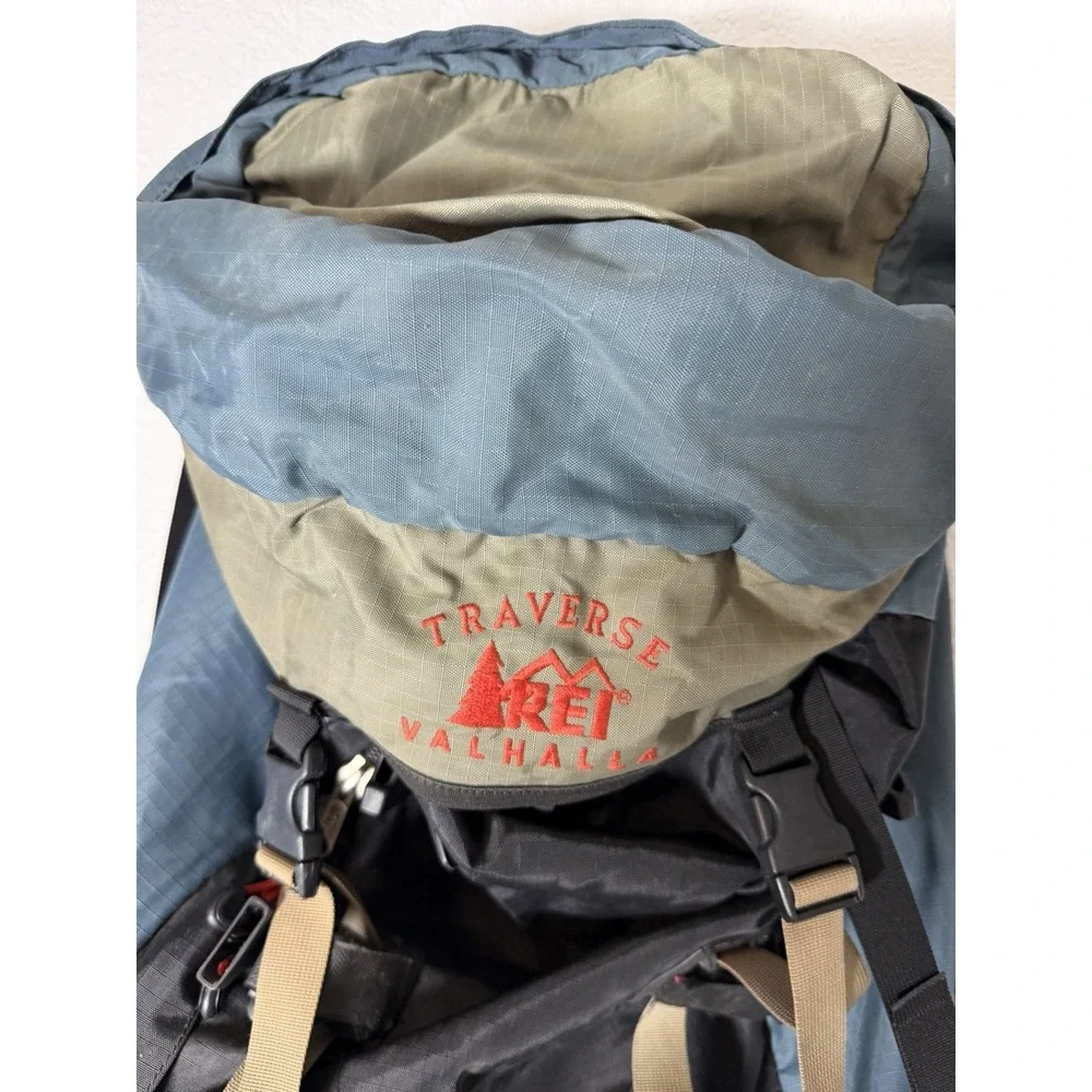 Vintage REI Traverse Valhalla Internal Frame Hiking Backpack Blue Green Large
